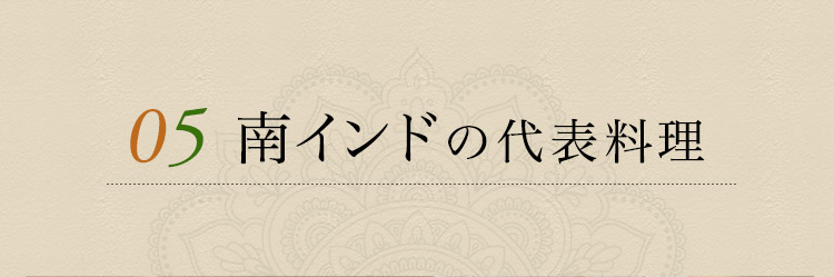 ⑤南インドの代表料理